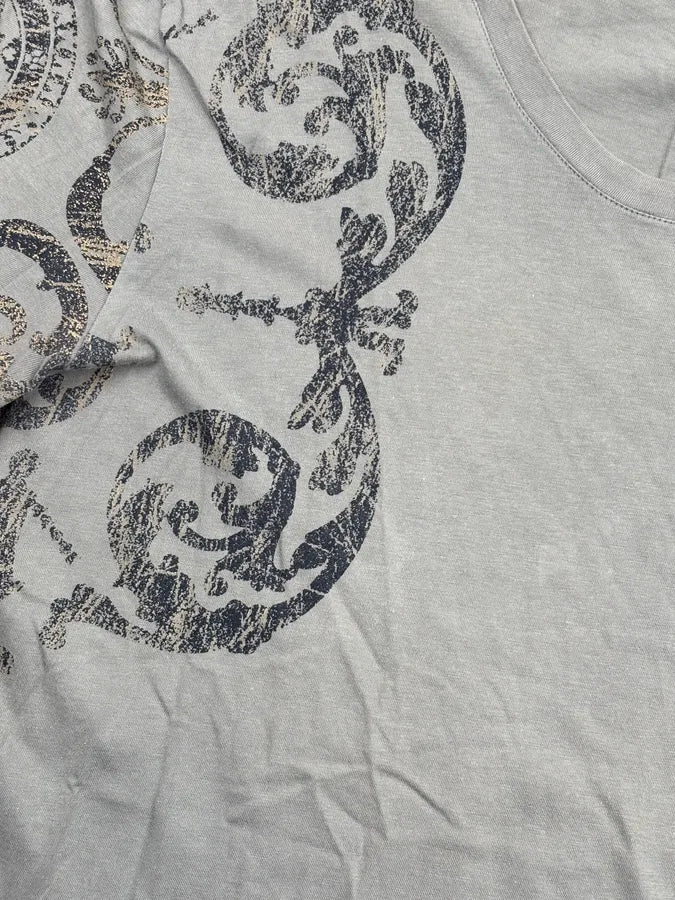 SS2015 Versace Faded Khaki Baroque Royal T-Shirt - Image 7