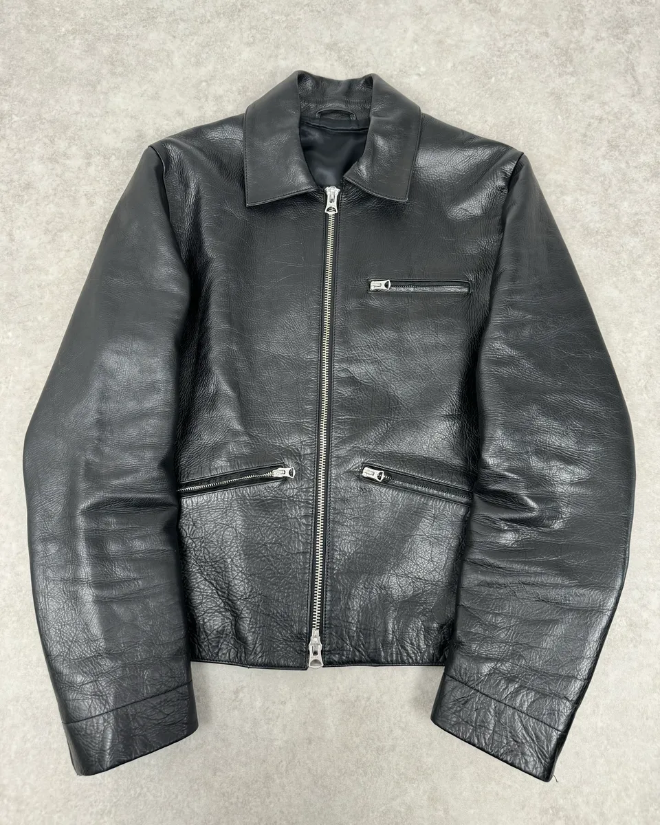 SS2016 Acne Studios Calfskin Black Minimalist Premium Leather Jacket
