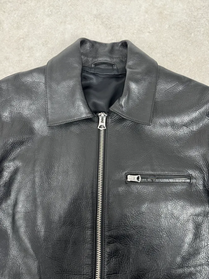 SS2016 Acne Studios Calfskin Black Minimalist Premium Leather Jacket - Image 4