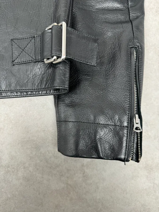 SS2016 Acne Studios Calfskin Black Minimalist Premium Leather Jacket - Image 6