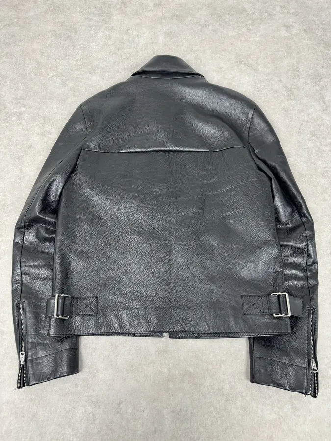 SS2016 Acne Studios Calfskin Black Minimalist Premium Leather Jacket - Image 8