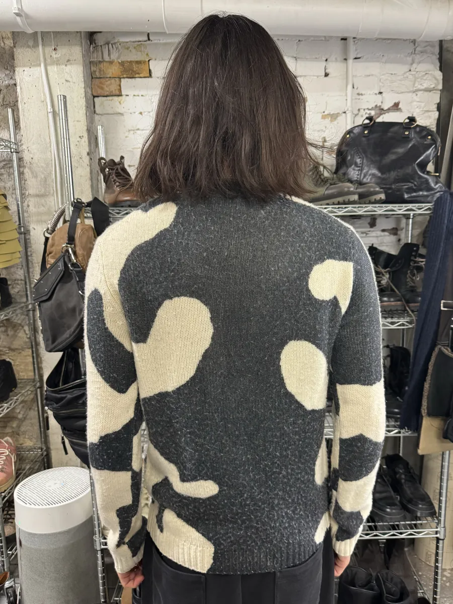SS2016 Acne Studios Peele Waves White & Grey Wool & Cashmere Sweater - Image 4