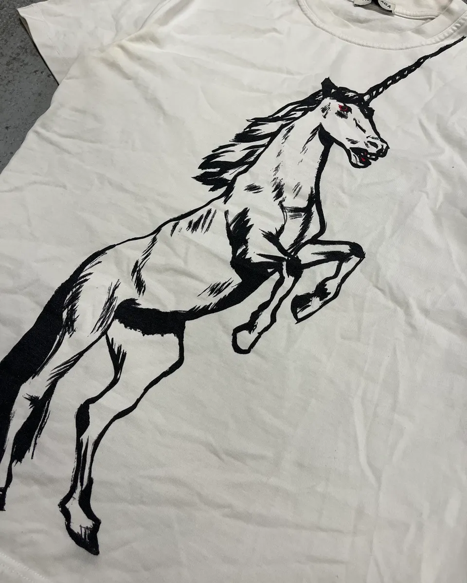 SS2016 Balenciaga White Unicorn Horse T-Shirt - Image 6