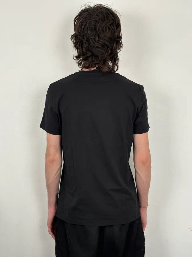SS2016 Cavalli Black Cotton Graphic Lip Smoke Cigarette T-Shirt - Image 3