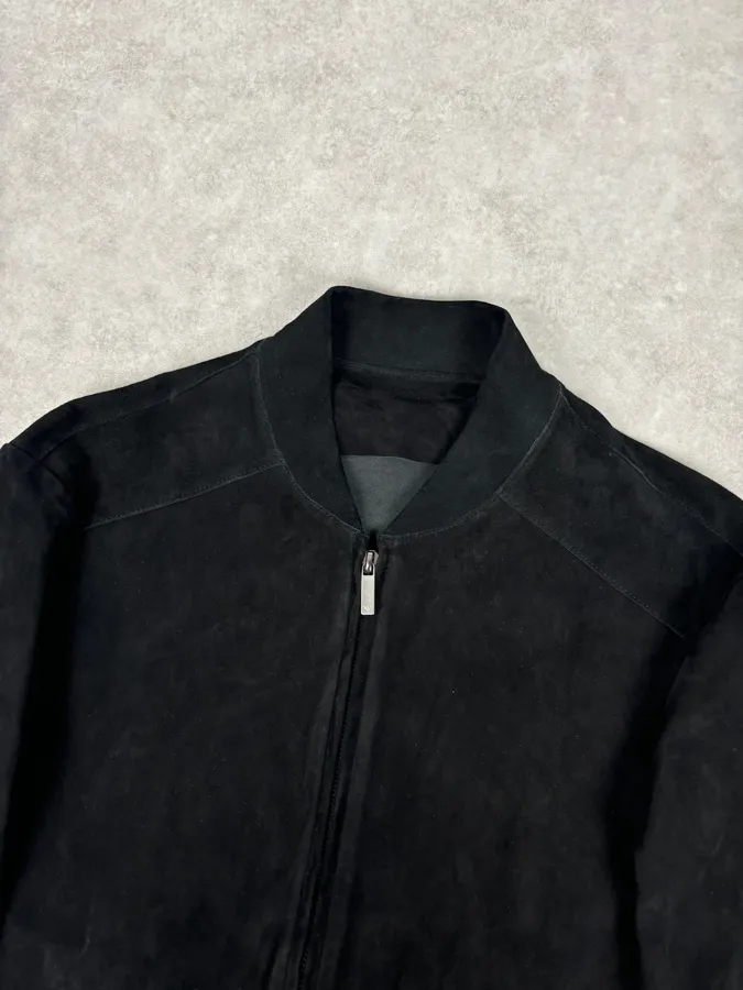 SS2016 Emporio Armani Black Suede Leather Jacket - Image 4