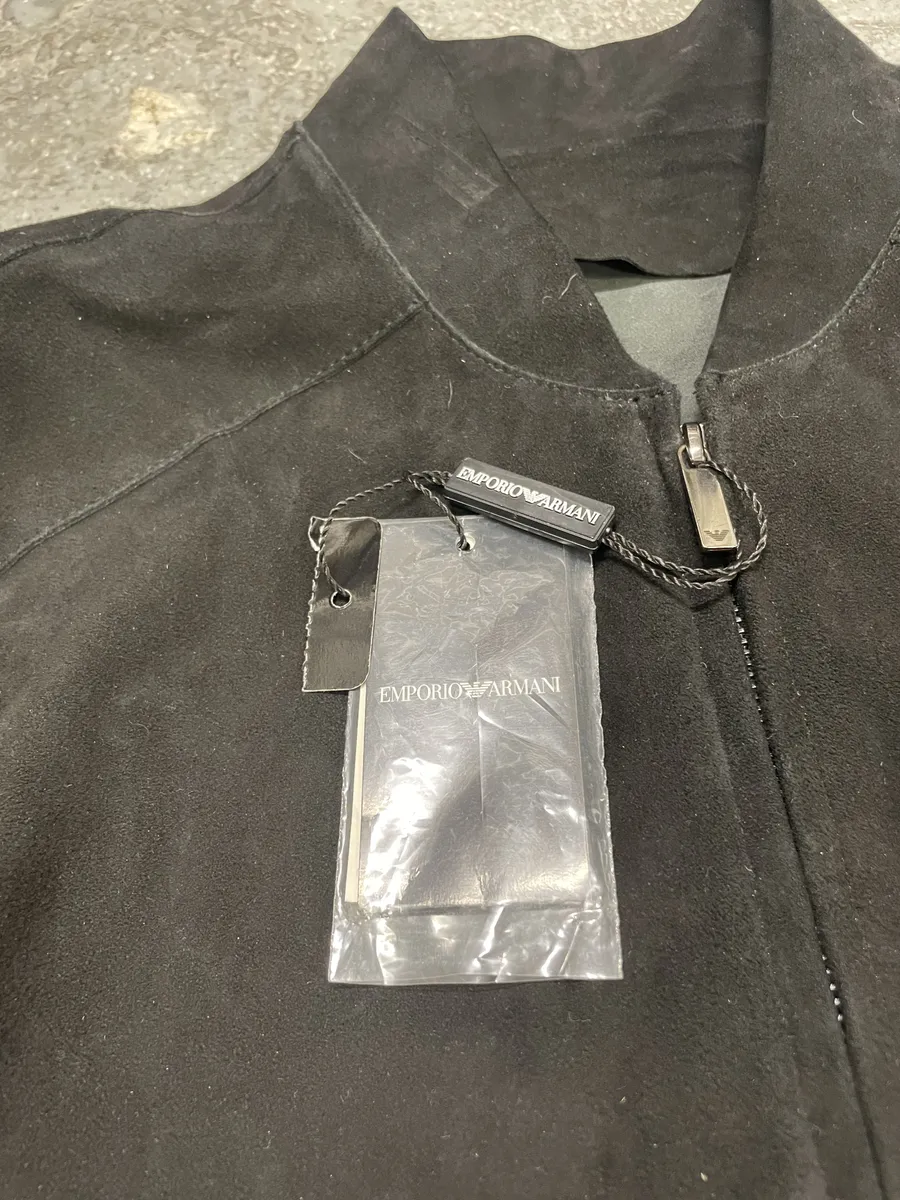 SS2016 Emporio Armani Black Suede Leather Jacket - Image 5