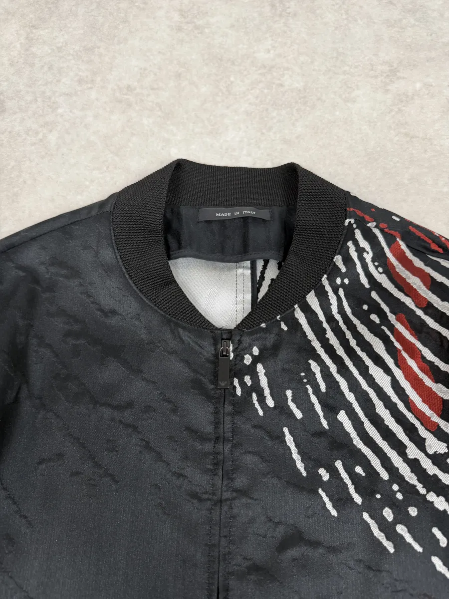SS2016 Emporio Armani Black & White Modern Abstract Bomber Jacket - Image 10