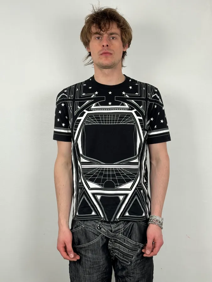 SS2016 Givenchy Black Geometric Print T-Shirt by Riccardo Tisci - Image 2