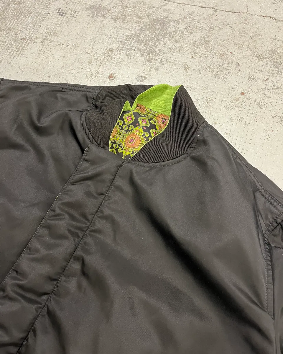 SS2016 Givenchy Green & Black Nylon Reversible Bomber Jacket - Image 13