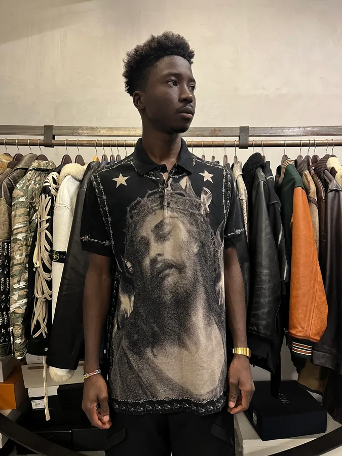 SS2016 Givenchy Jesus Black Polo Shirt by Riccardo Tisci - Image 2