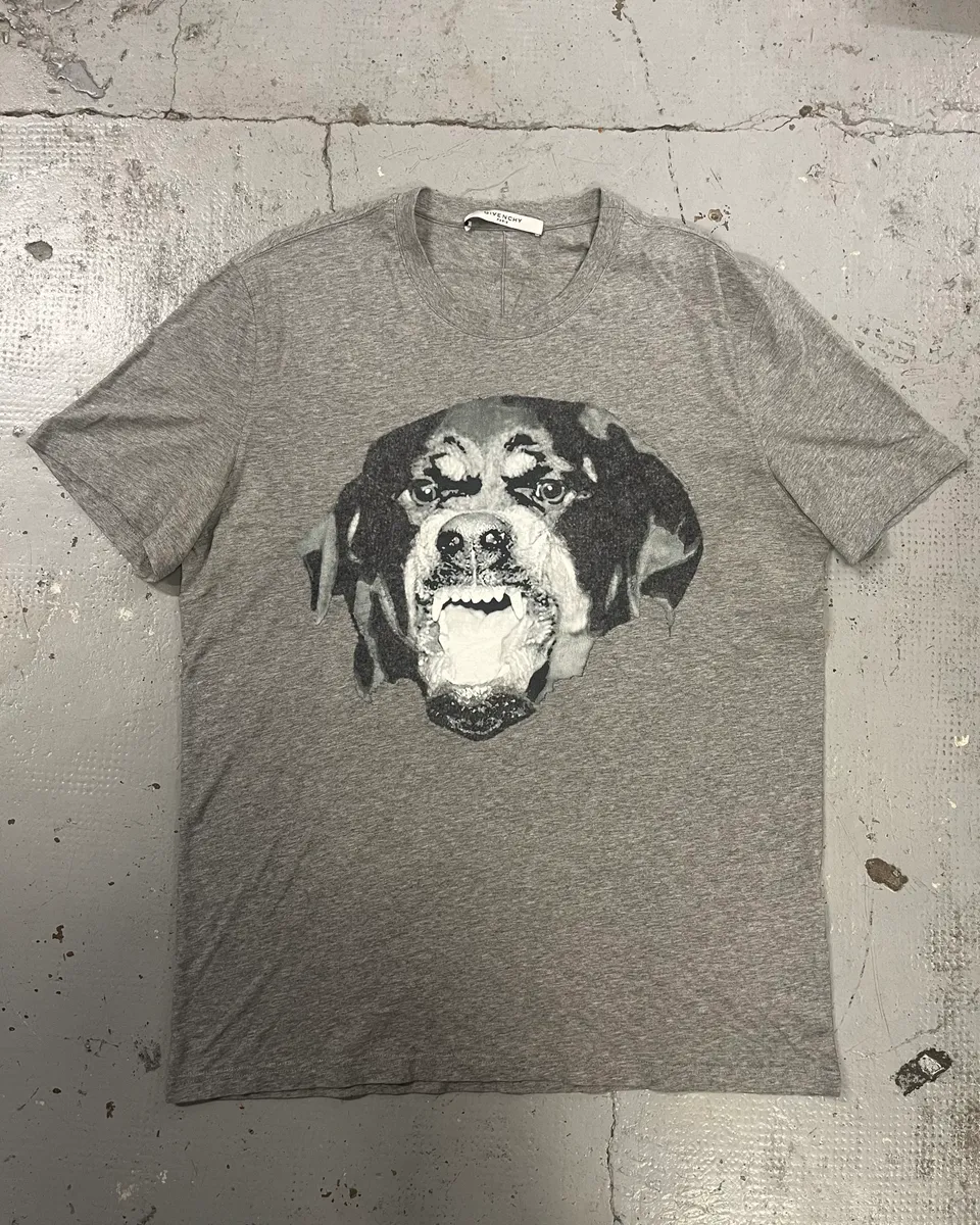 SS2016 Givenchy Rottweiler Dog Grey T-Shirt by Riccardo Tisci