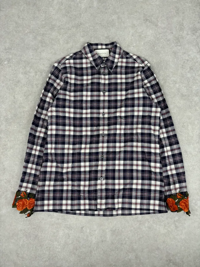 SS2016 Gucci Checkered Floral Shirt