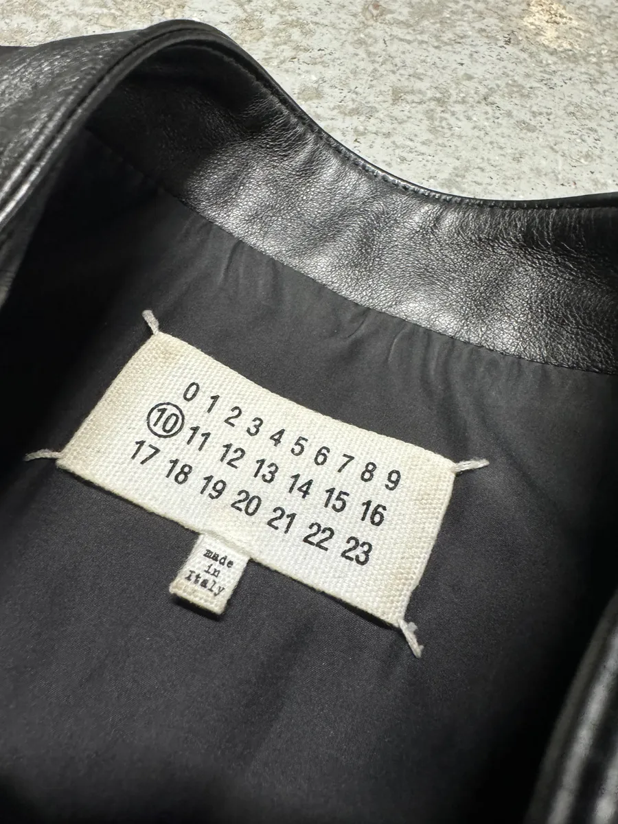 SS2016 Maison Margiela 5 Zips Black & Grey Perfored Jacket - Image 10