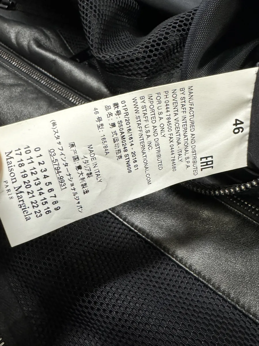 SS2016 Maison Margiela 5 Zips Black & Grey Perfored Jacket - Image 12