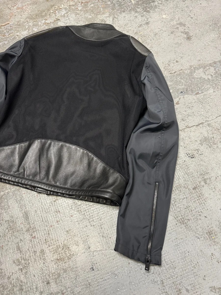 SS2016 Maison Margiela 5 Zips Black & Grey Perfored Jacket - Image 13