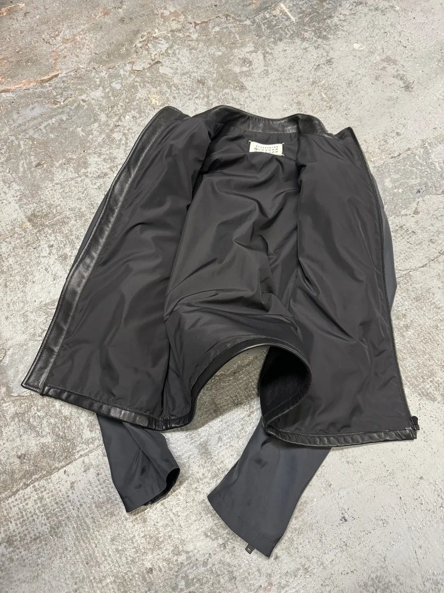 SS2016 Maison Margiela 5 Zips Black & Grey Perfored Jacket - Image 6