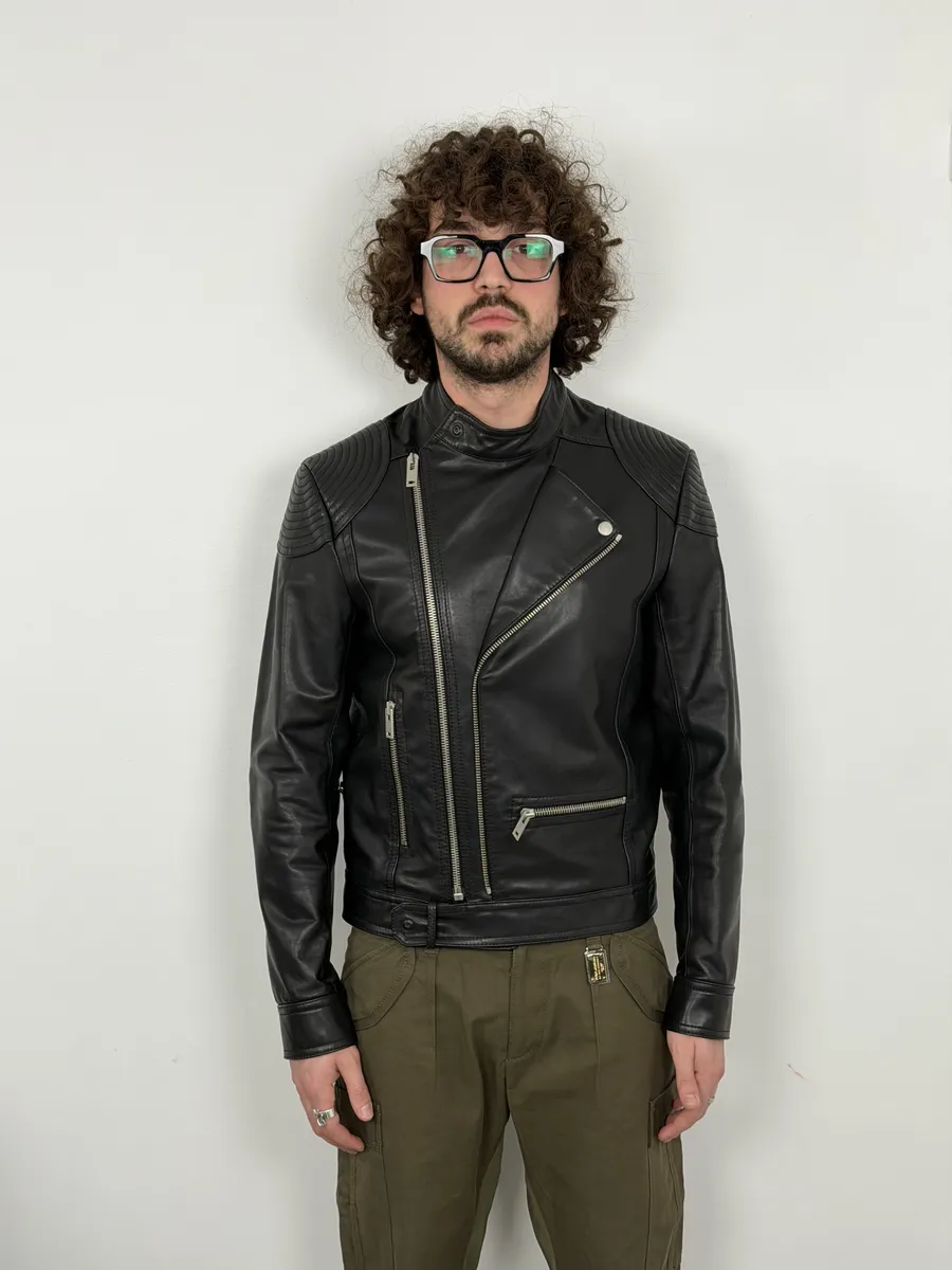 SS2016 Maison Margiela Black Premium Biker Calf Leather Jacket - Image 3