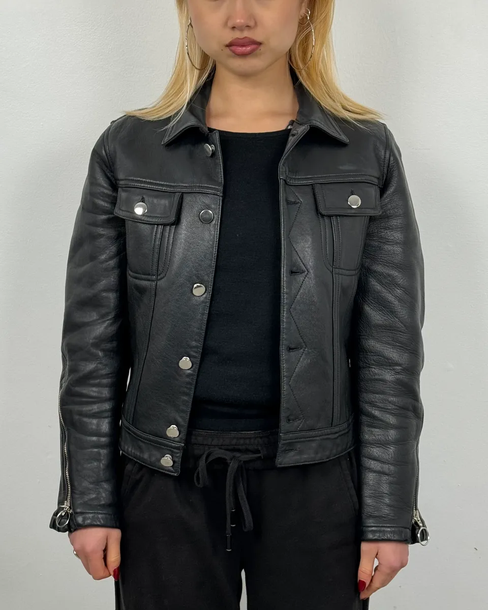 SS2016 Maison Margiela MM6 Black Trucker Jacket - Image 2