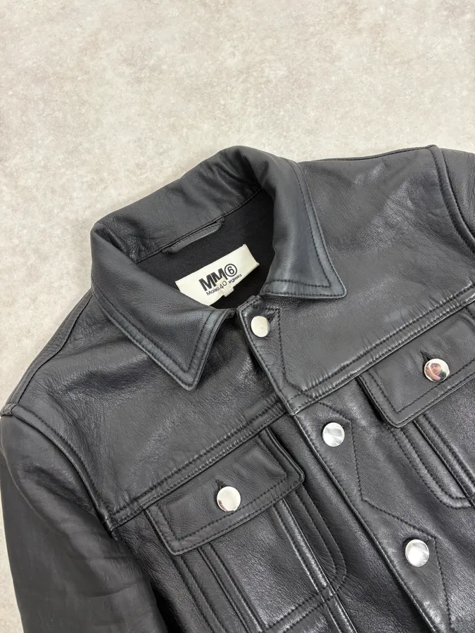 SS2016 Maison Margiela MM6 Black Trucker Jacket - Image 5