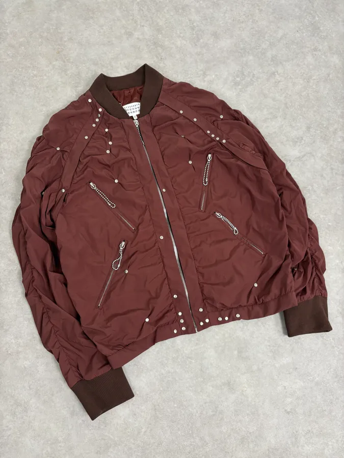SS2016 Maison Margiela Rouille Nylon Studded Bomber Jacket - Image 4