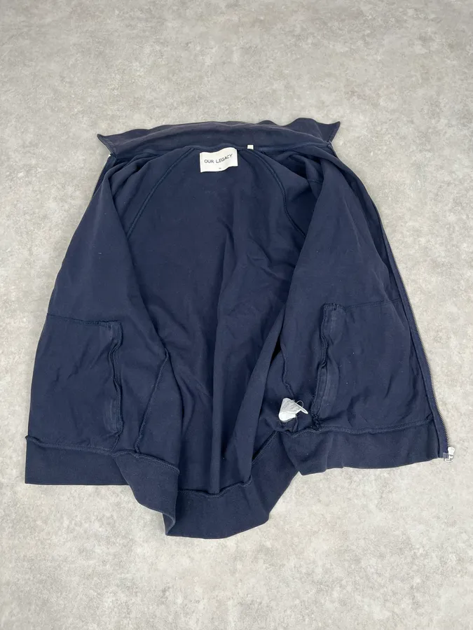 SS2016 Our Legacy Navy Interlock Zip-up Jacket - Image 8