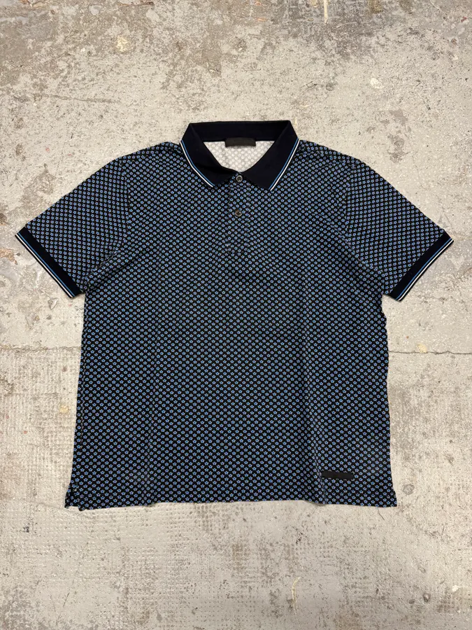 SS2016 Prada Blue Star Polo Shirt