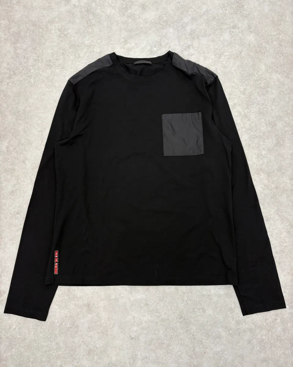 SS2016 Prada Nylon Pocket Black Longsleeves