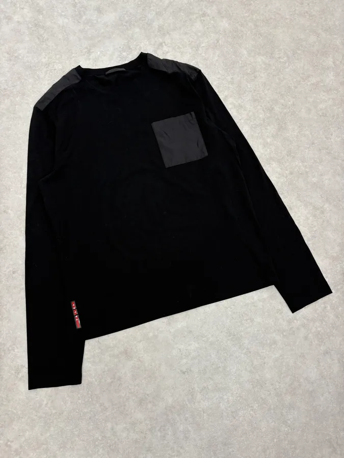 SS2016 Prada Nylon Pocket Black Longsleeves - Image 4