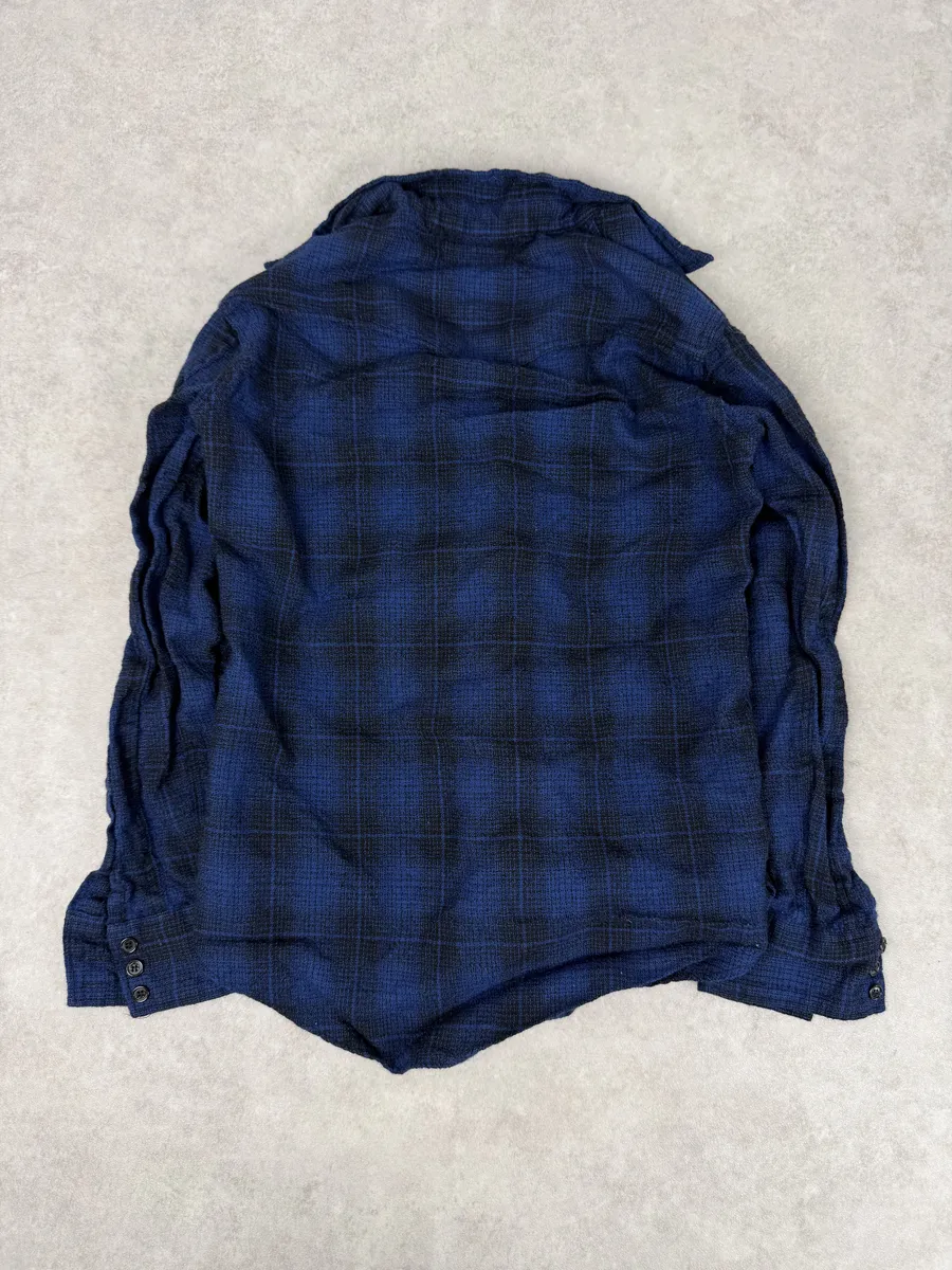 SS2016 Saint Laurent Blue & Black Checkered Shirt by Hedi Slimane - Image 4