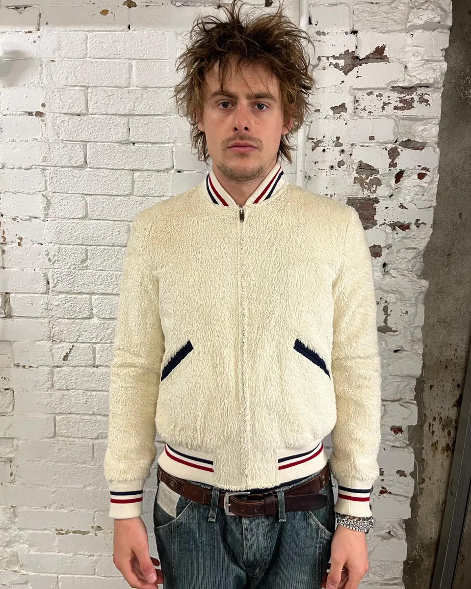 SS2016 Saint Laurent Cream Faux Fur Bomber Jacket - Image 2