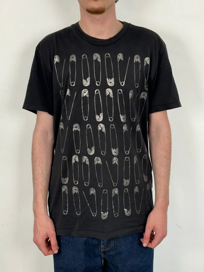 SS2017 Dsquared2 Black Safety Pin Print T-Shirt - Image 2