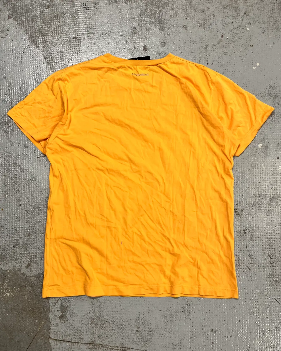 SS2017 Dsquared2 Orange Safety Pin Print T-Shirt - Image 7