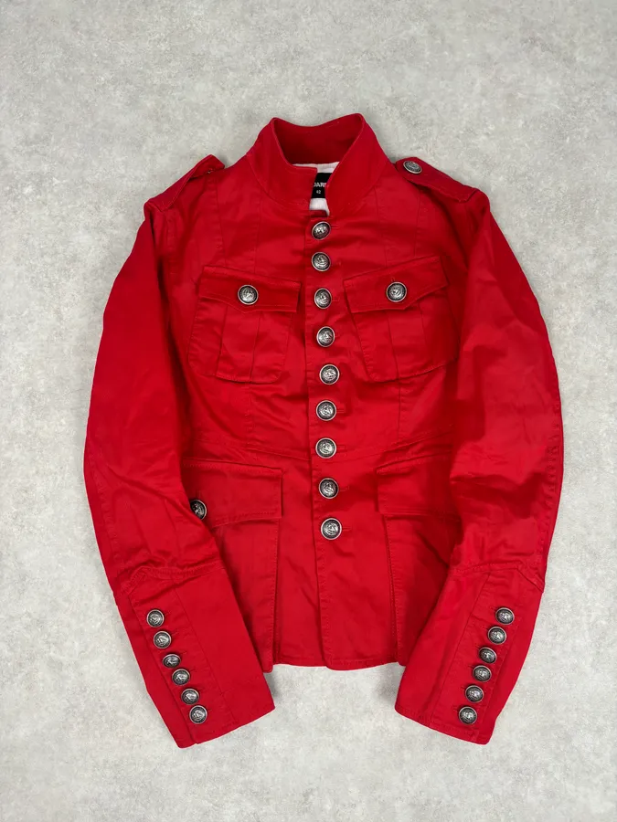 SS2017 Dsquared2 Red Buttoned Blazer Officer Jacket