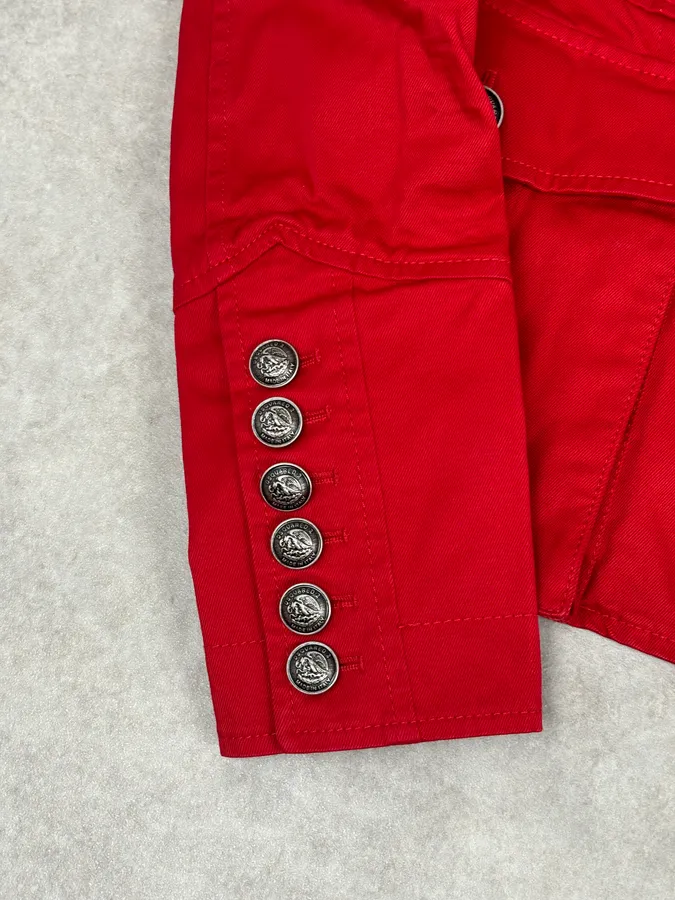 SS2017 Dsquared2 Red Buttoned Blazer Officer Jacket - Image 8