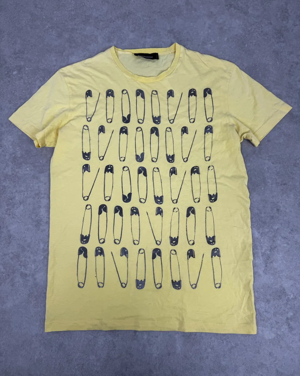 SS2017 DSquared2 Yellow Pinstriped T-Shirt