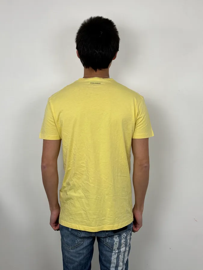 SS2017 DSquared2 Yellow Pinstriped T-Shirt - Image 3