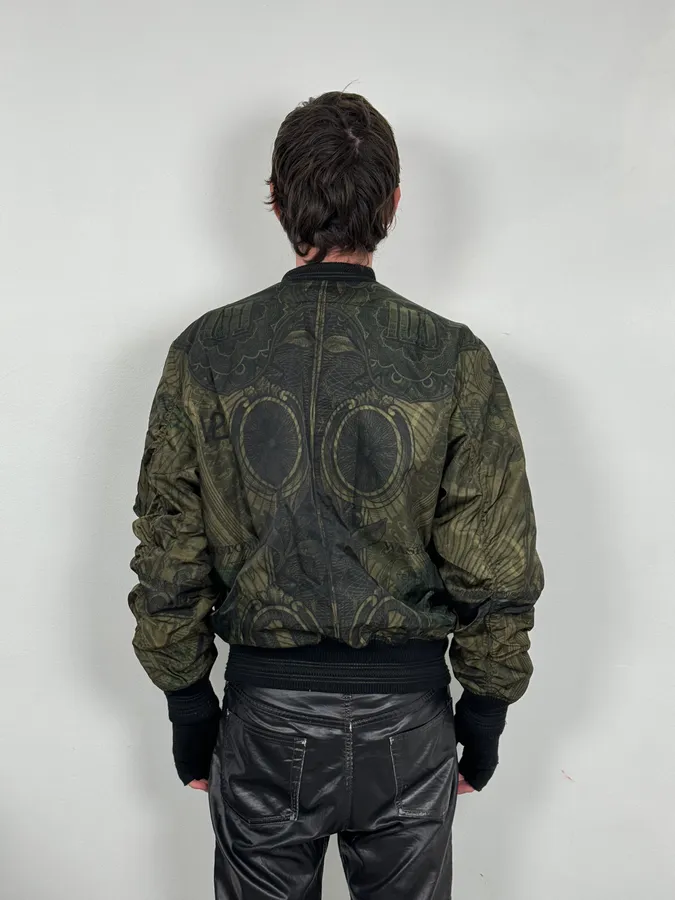 SS2017 Givenchy Dollar Bills Khaki Asymmetrical Camo Sample Bomber Jacket - Image 3