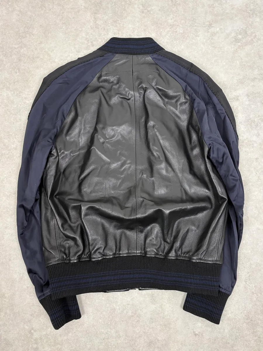 SS2017 Givenchy Navy Star Black Leather Bomber Jacket by Riccardo Tisci - Image 6