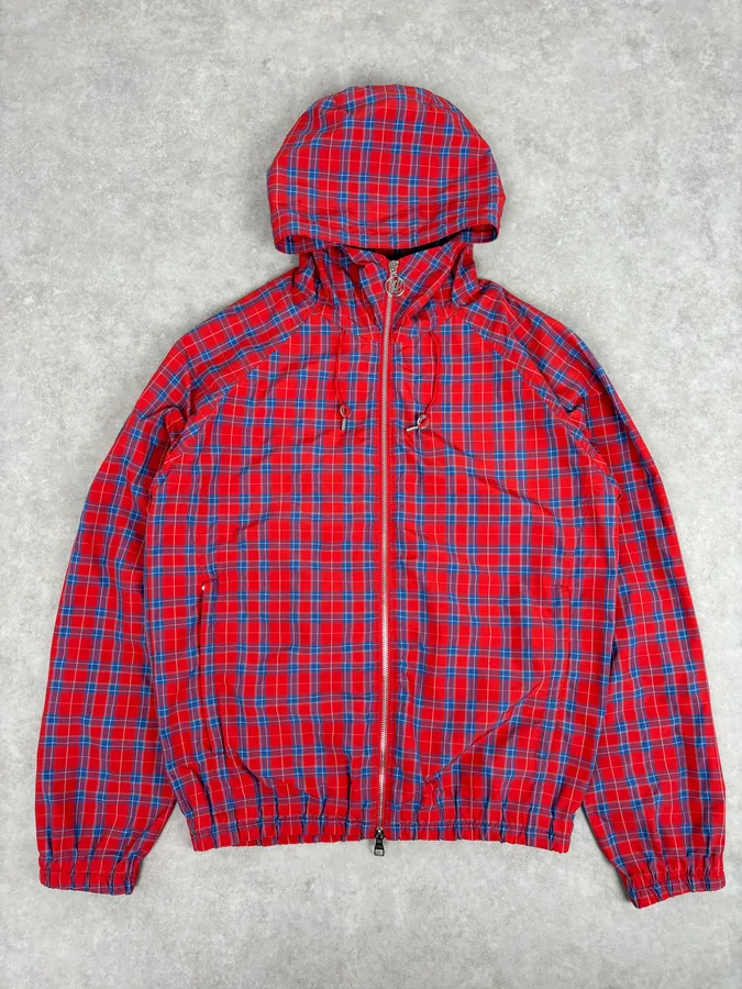 SS2017 Louis Vuitton Red Tartan Hooded Windbreaker Jacket by Kim Jones