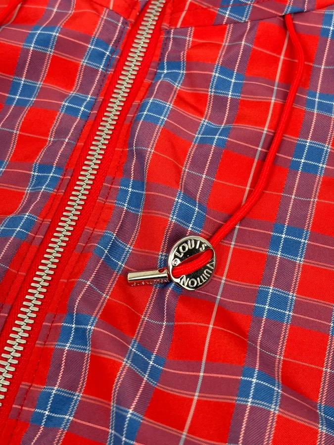 SS2017 Louis Vuitton Red Tartan Hooded Windbreaker Jacket by Kim Jones - Image 11