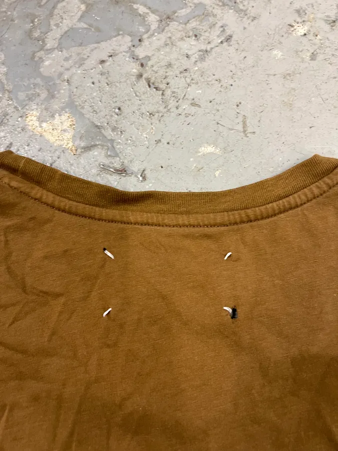 SS2017 Maison Margiela Basic Signature Chocolate Brown Tee-Shirt - Image 3