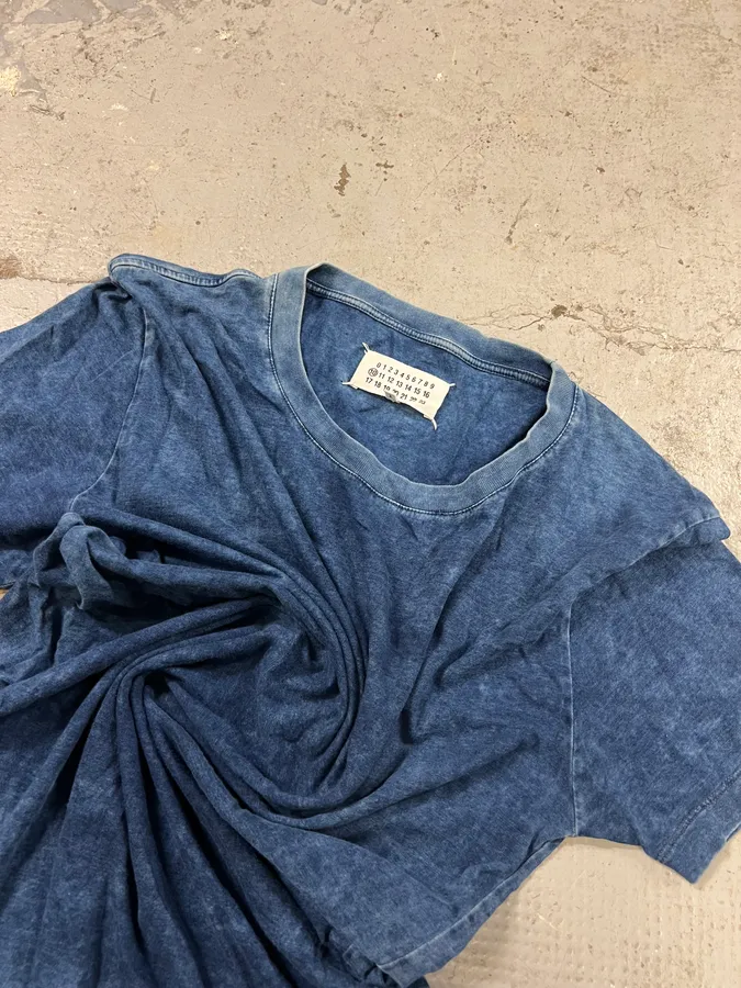 SS2017 Maison Margiela Basic Signature Navy Washed Tee-Shirt - Image 2