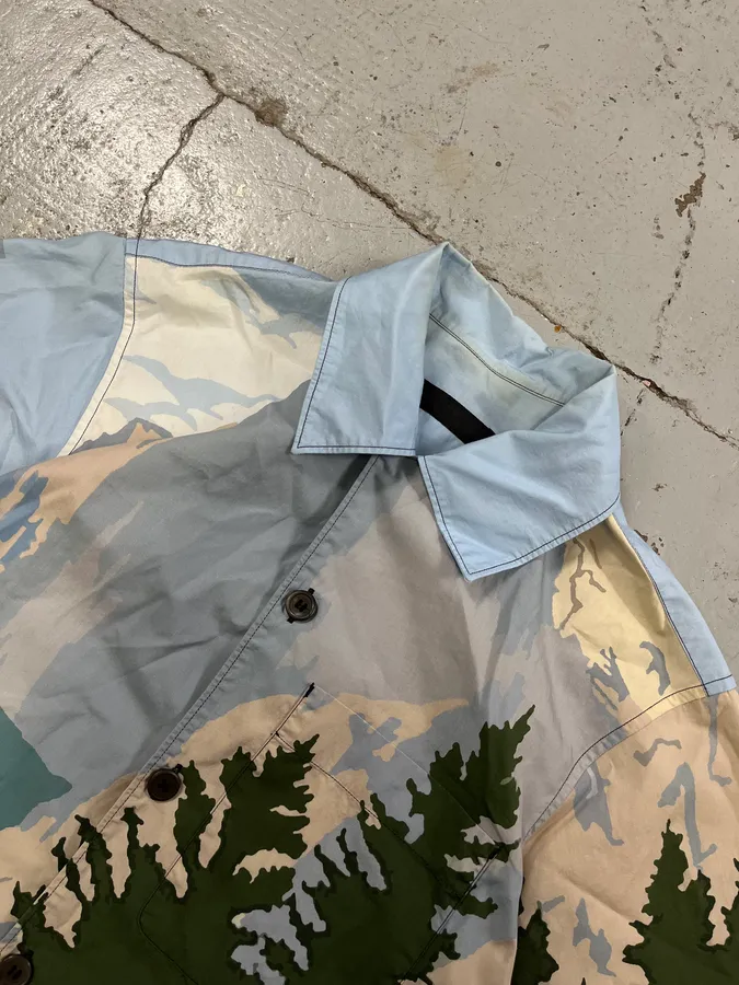 SS2017 Prada Mountain Landscape Blue Shirt - Image 4