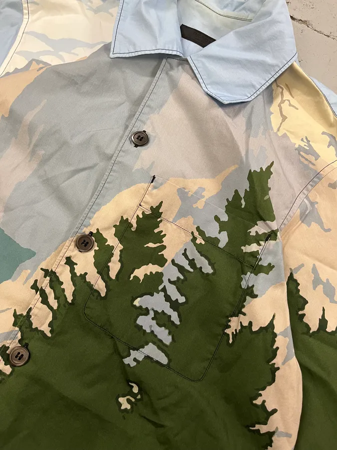 SS2017 Prada Mountain Landscape Blue Shirt - Image 5