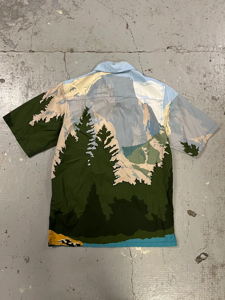 SS2017 Prada Mountain Landscape Blue Shirt - Image 7