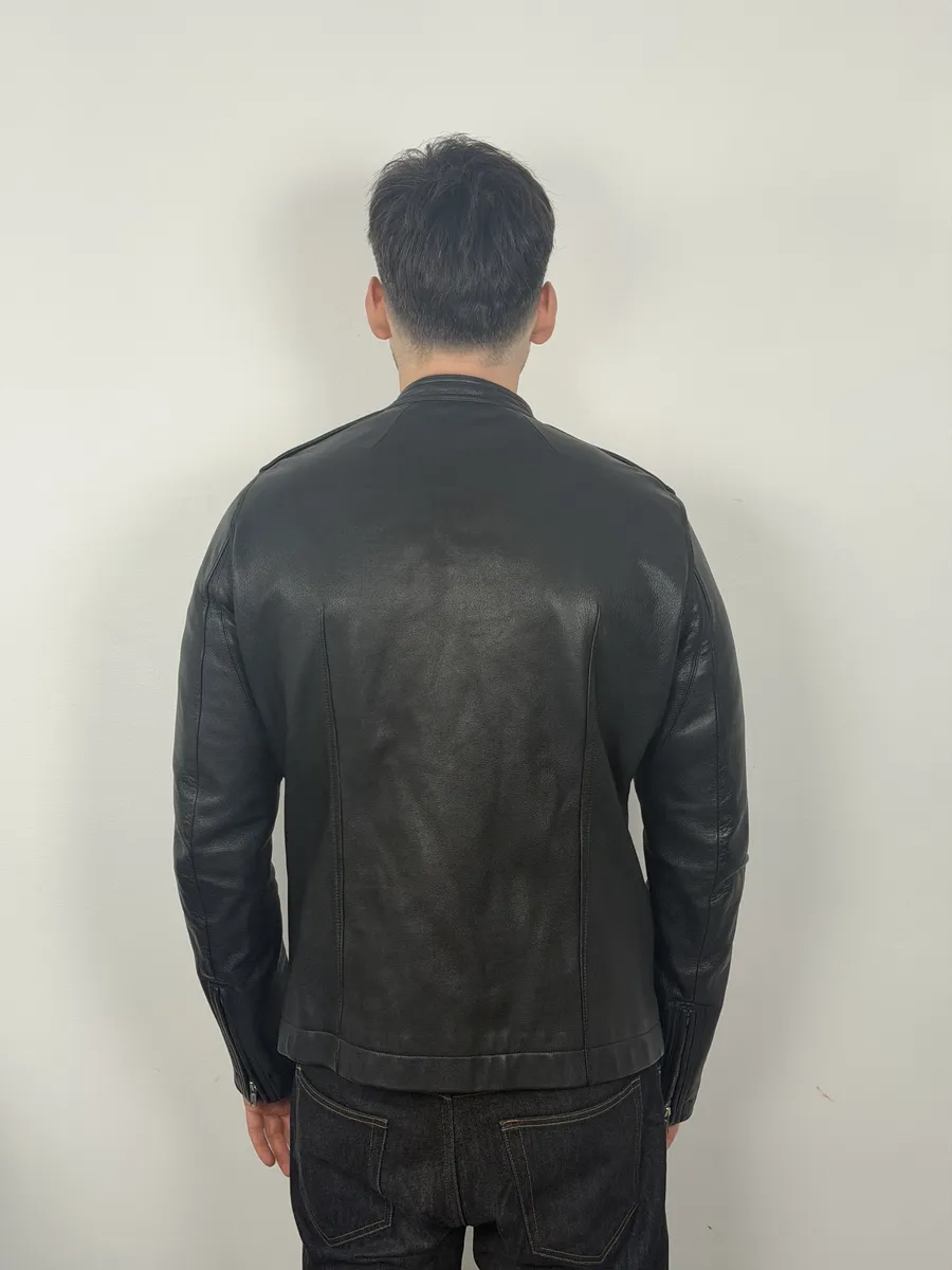 SS2017 Rick Owens Black Goat Leather Asymmetrical Jacket - Image 11
