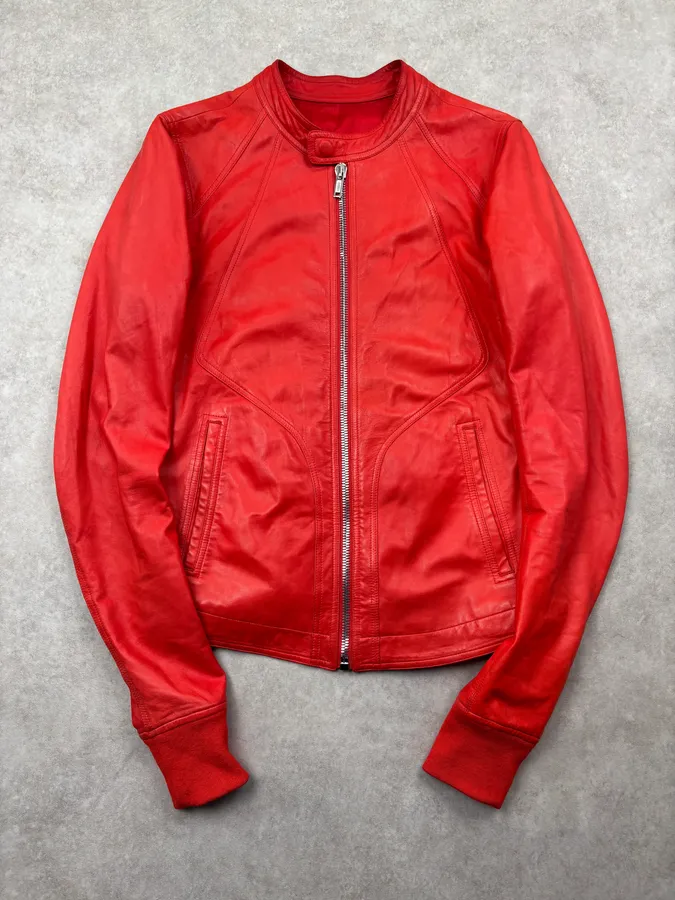 SS2017 Rick Owens Walrus Lamb Intarsia Riders Leather Jacket
