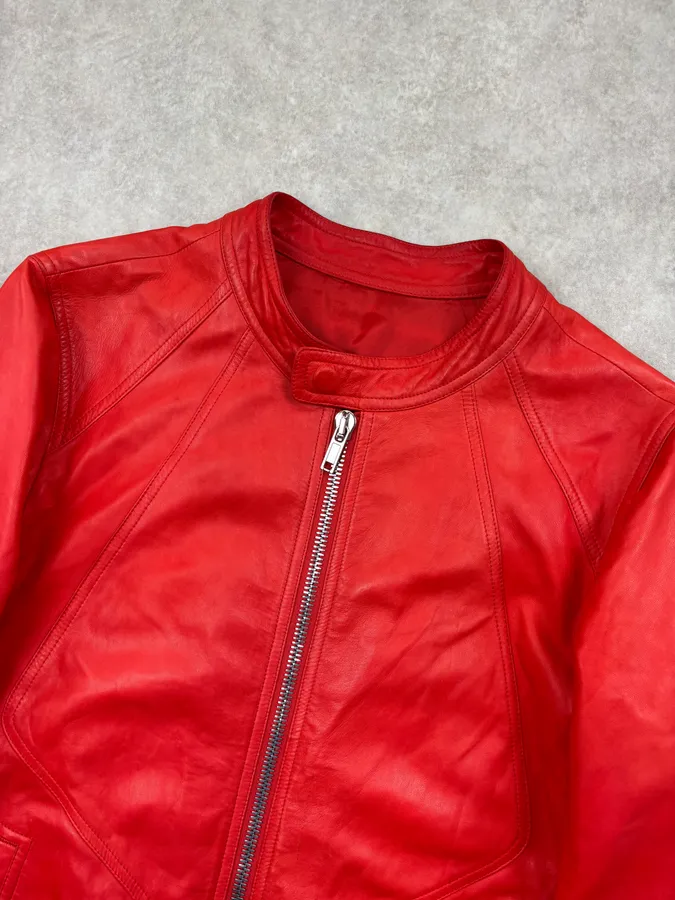 SS2017 Rick Owens Walrus Lamb Intarsia Riders Leather Jacket - Image 4
