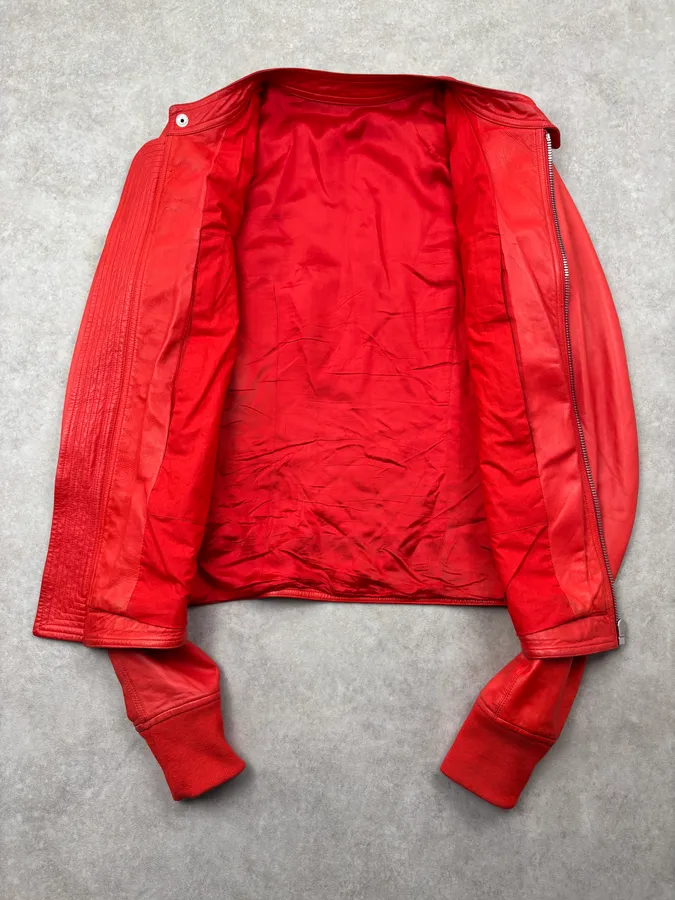 SS2017 Rick Owens Walrus Lamb Intarsia Riders Leather Jacket - Image 7