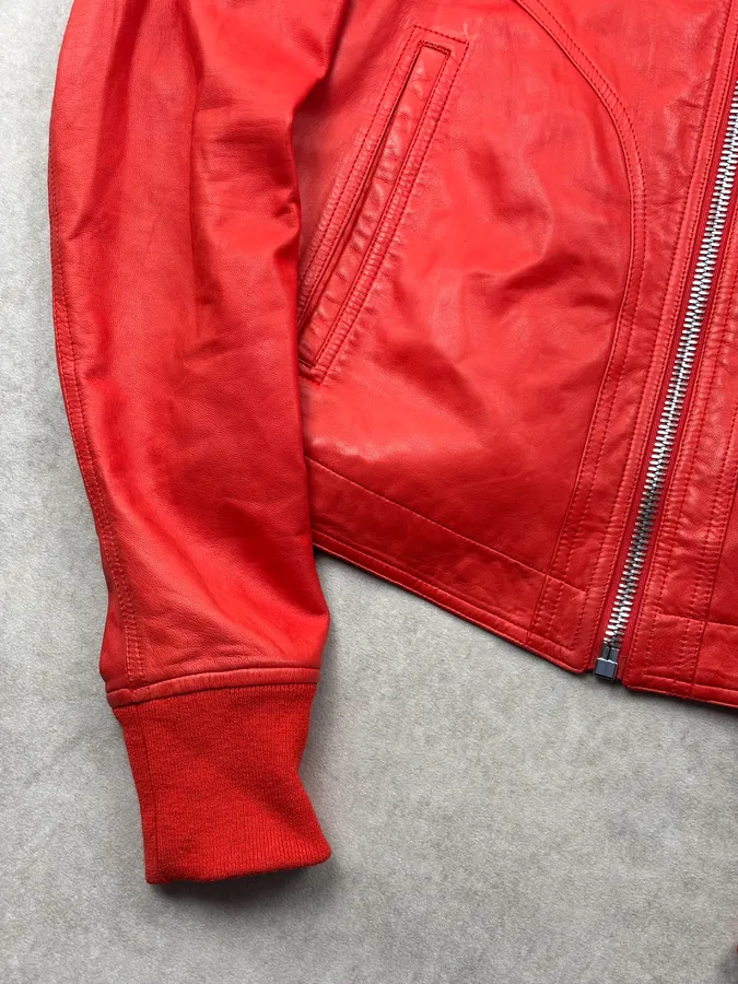 SS2017 Rick Owens Walrus Lamb Intarsia Riders Leather Jacket - Image 8